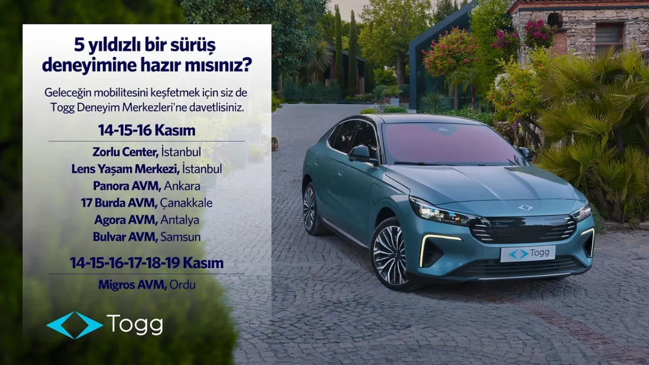 TOGG, Türkiye'nin Dört Bir Yanında Test Sürüşü Fırsatı Sunuyor